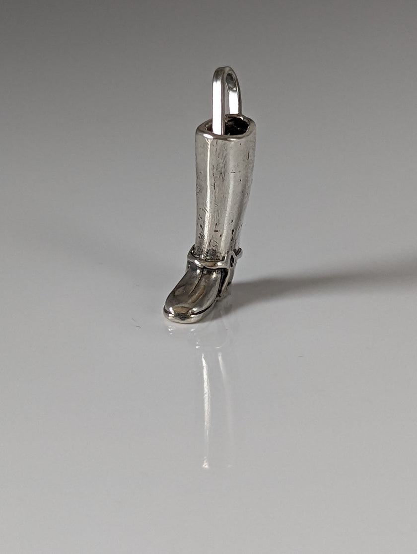 Silver Steed Riding Boot Pendant