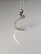 Silver Steed Curved Horseshoe Nail Silver Pendant