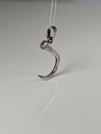Silver Steed Curved Horseshoe Nail Silver Pendant