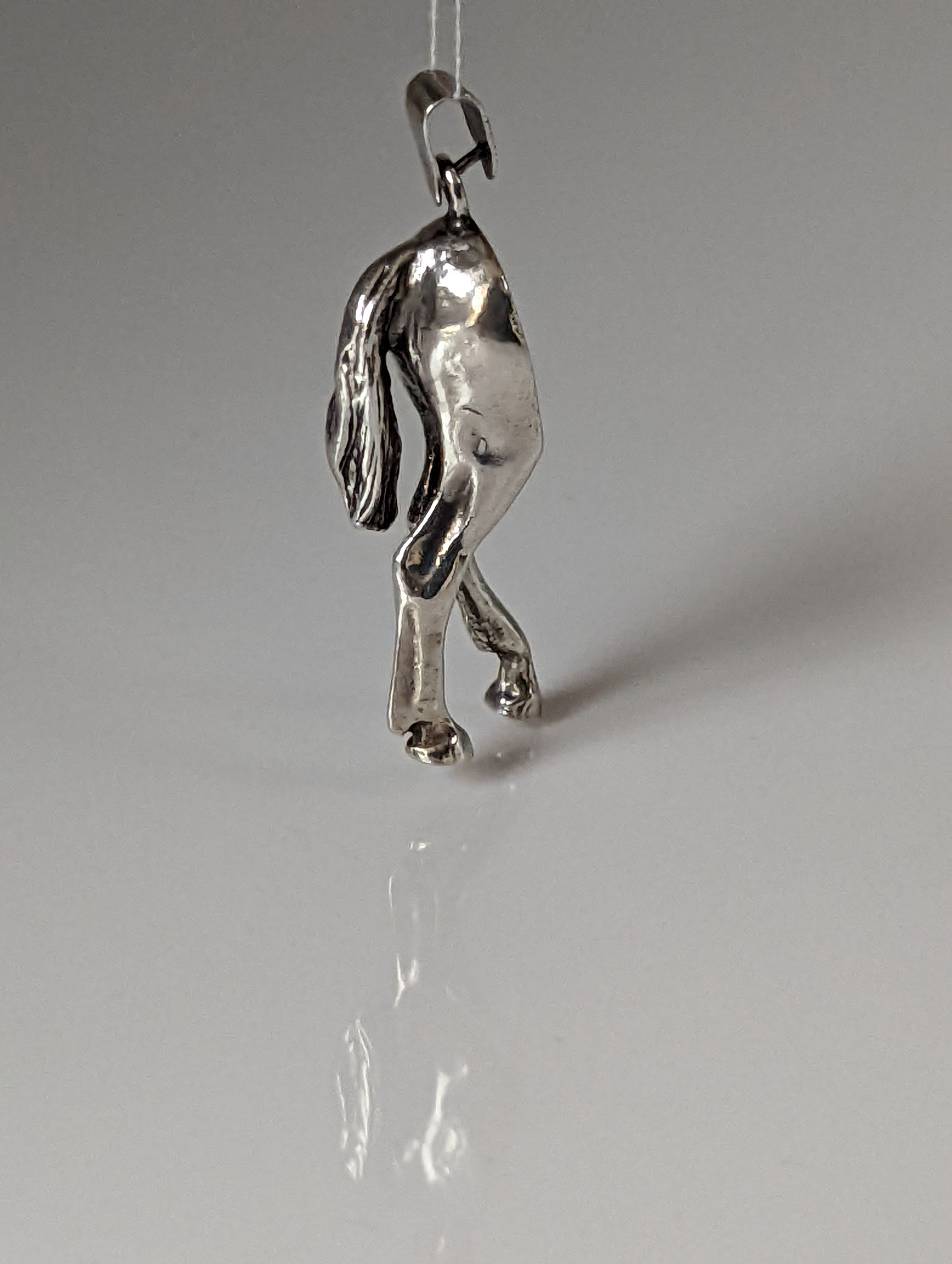 Silver Steed Hindquarters Silver Pendant