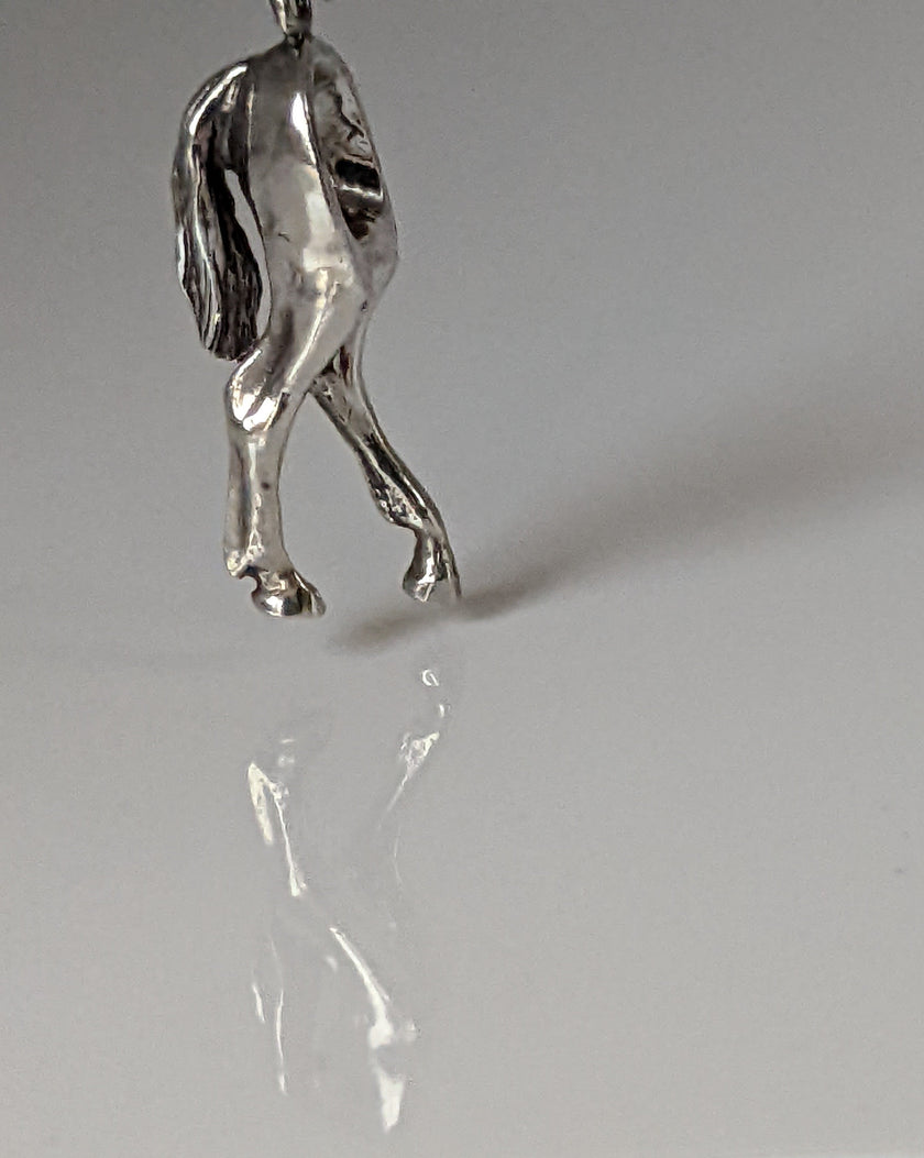 Silver Steed Hindquarters Silver Pendant