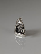 Silver Steed Jump Over a Stirrup, Stirrup & Jockey Silver Pendant