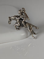 Silver Steed Jumping Jockey Silver Pendant