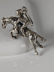 Silver Steed Jumping Jockey Silver Pendant