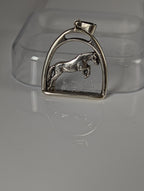 Silver Steed Horse with a Stirrup Silver Pendant