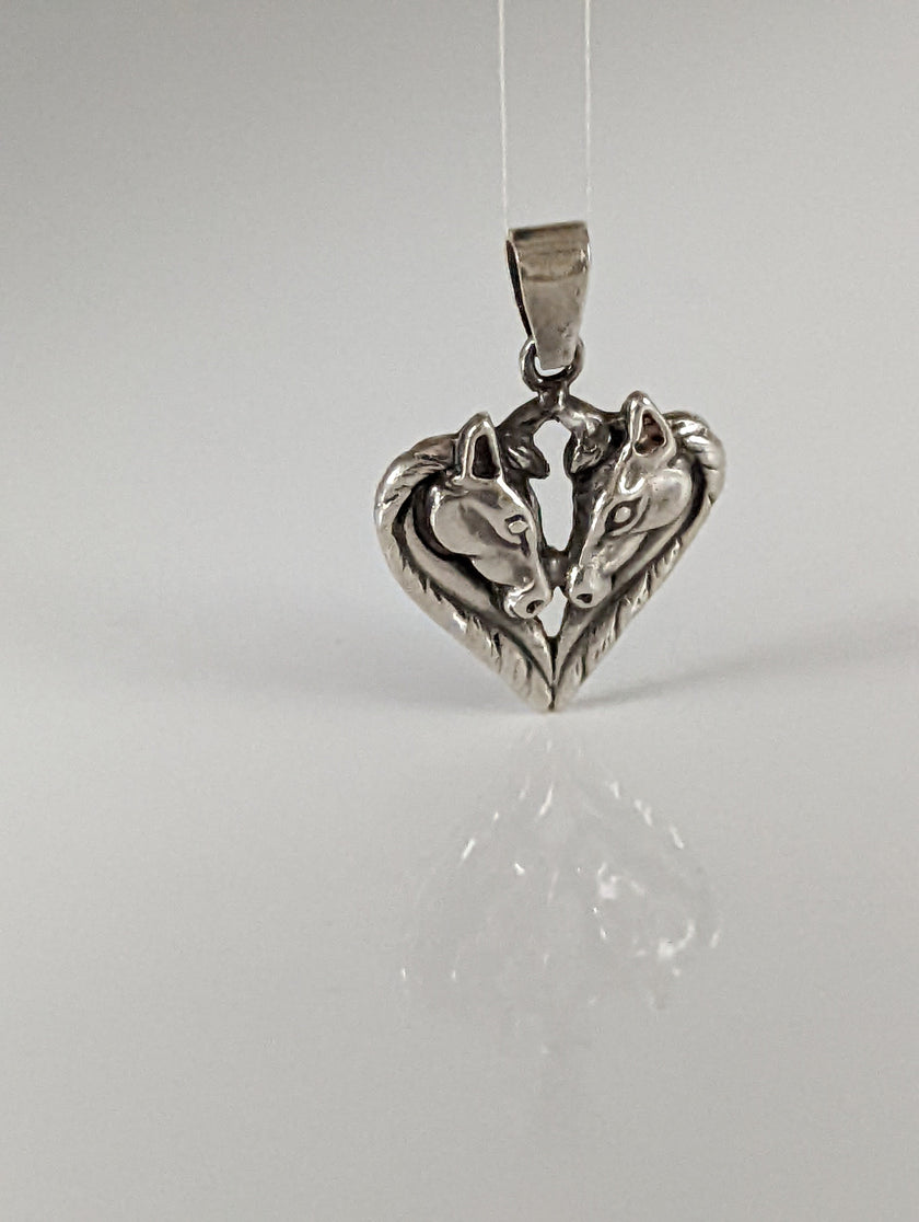 Silver Steed Horse Heart pendant