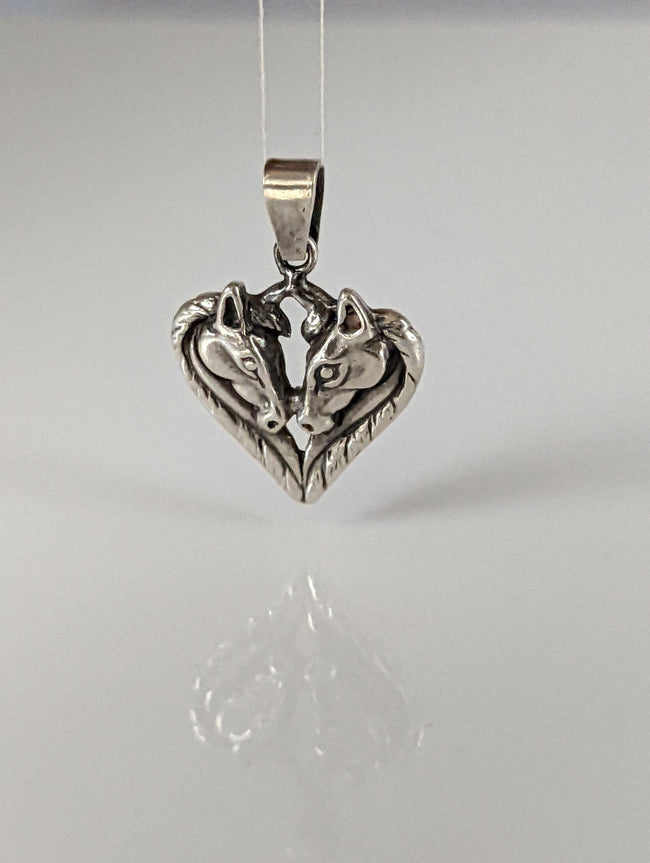 Silver Steed Horse Heart pendant