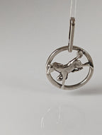 Silver Steed Horse in a Circle Pendant