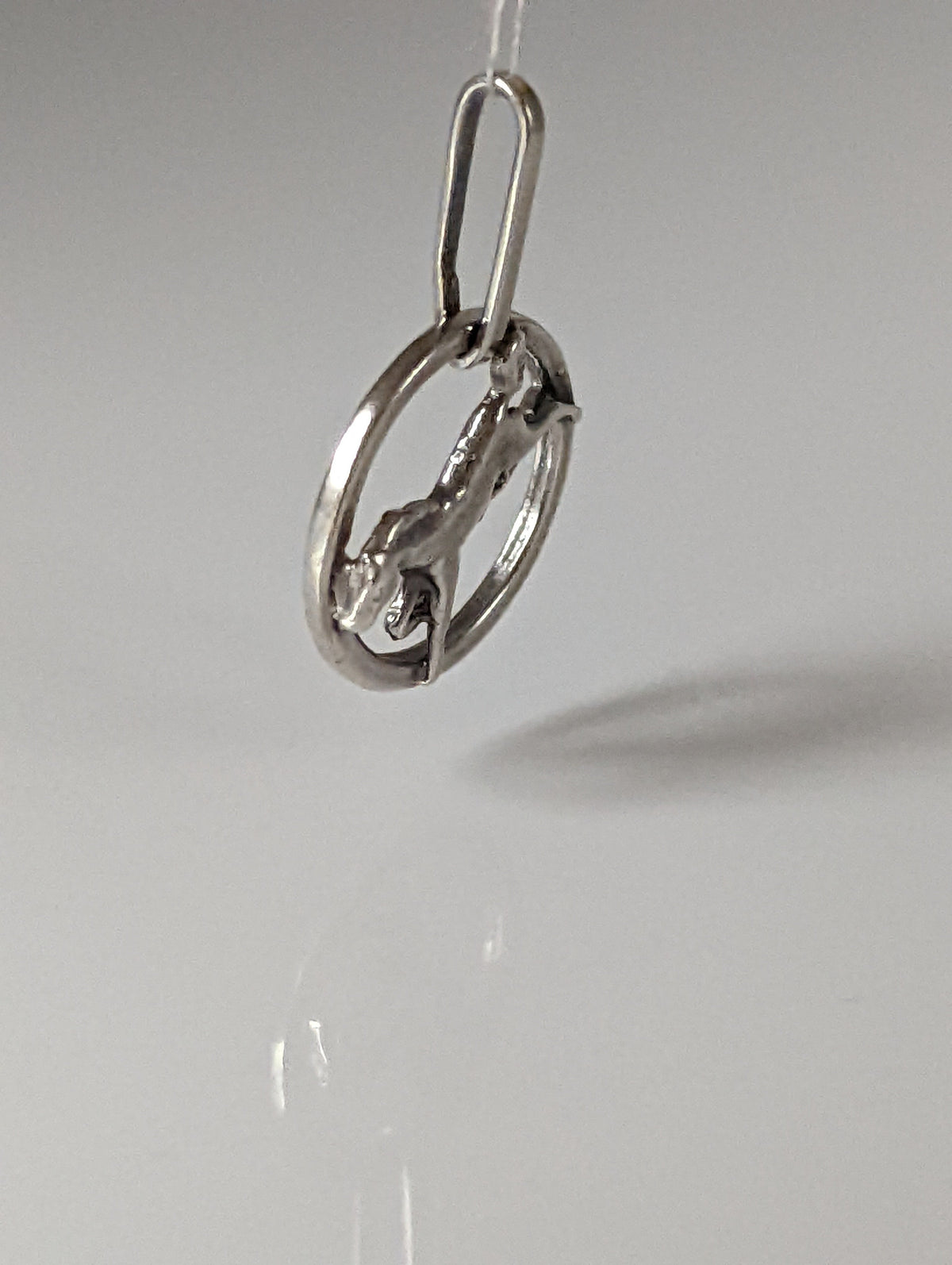 Silver Steed Horse in a Circle Pendant