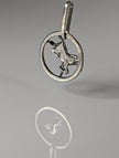 Silver Steed Horse in a Circle Pendant