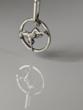 Silver Steed Horse in a Circle Pendant