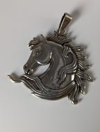 Silver Steed Mustang Horse Head Silver Pendant