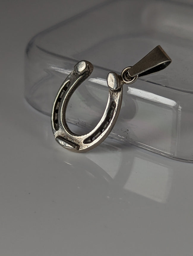 Silver Steed Detailed Horseshoe Pendant