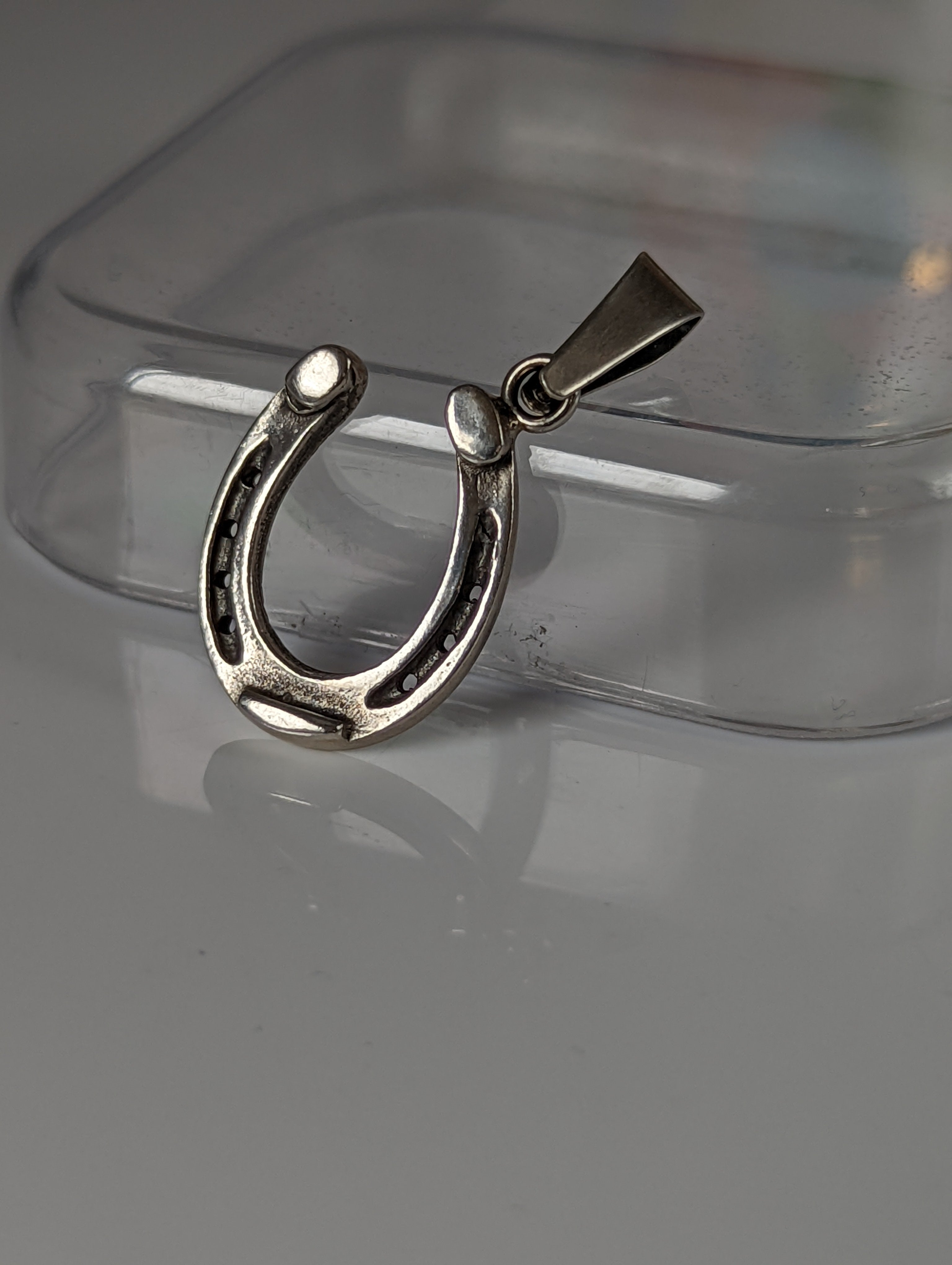 Silver Steed Detailed Horseshoe Pendant