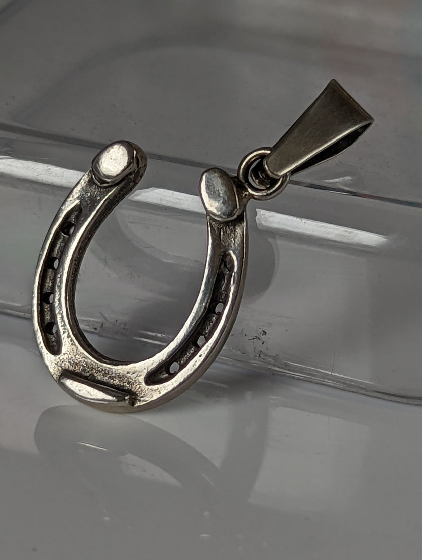 Silver Steed Detailed Horseshoe Pendant