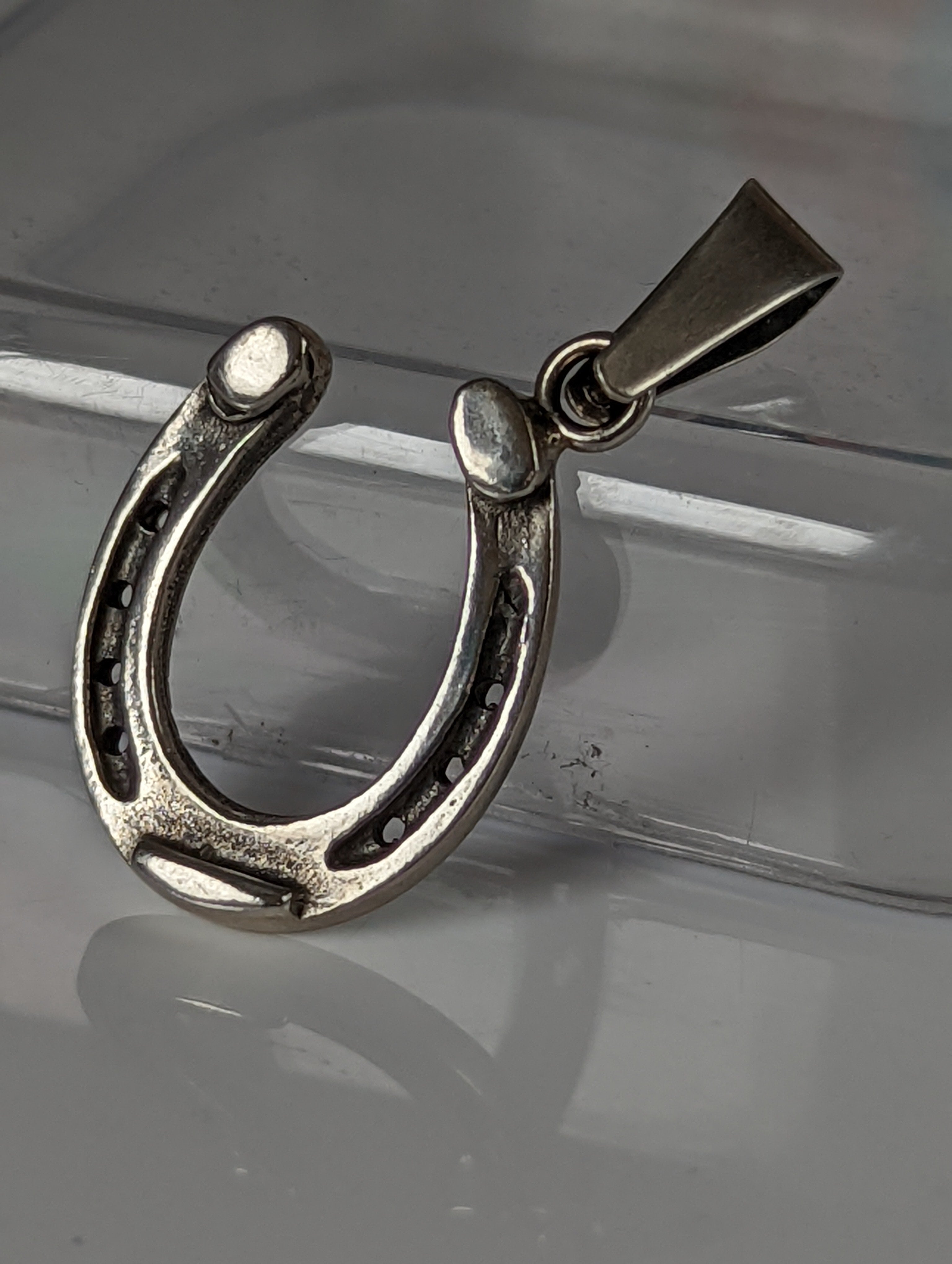Silver Steed Detailed Horseshoe Pendant