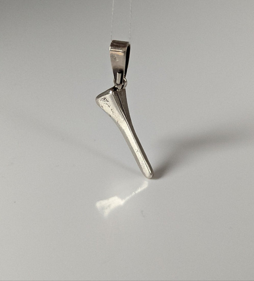 Silver Steed Horseshoe Nail Silver Pendant