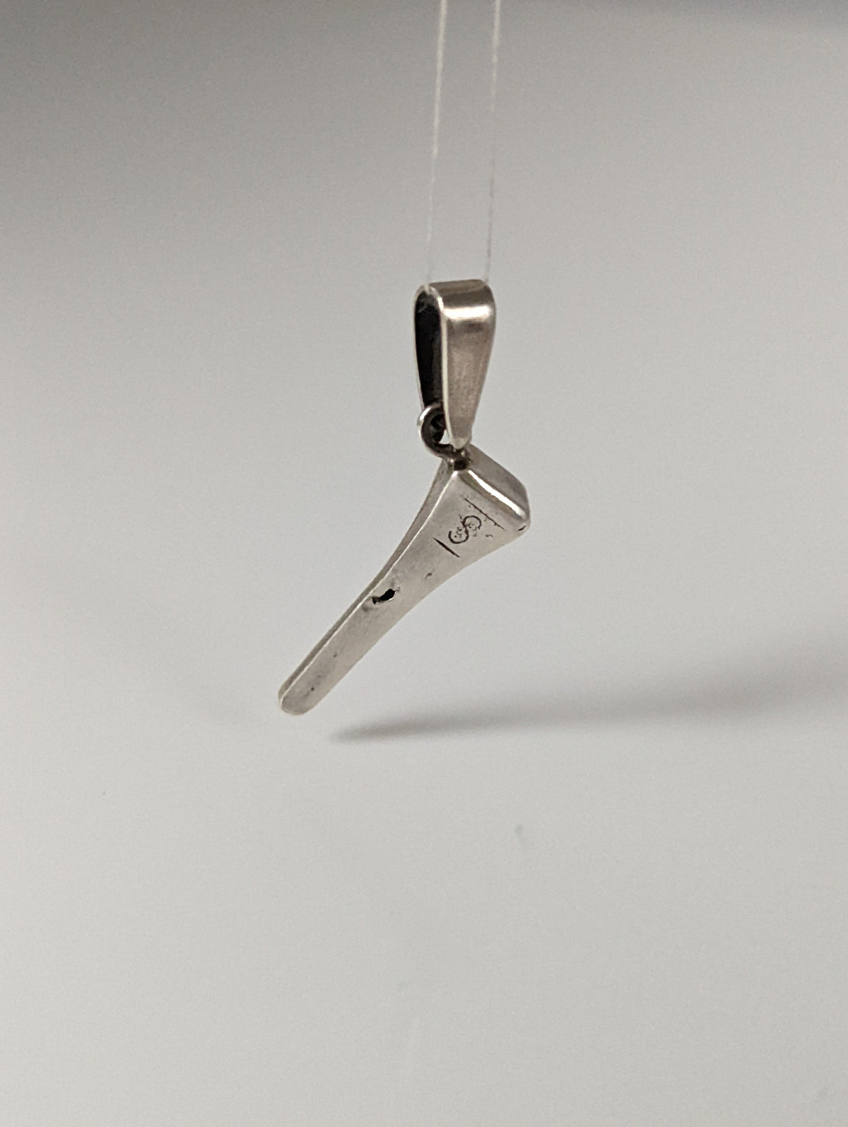 Silver Steed Horseshoe Nail Silver Pendant