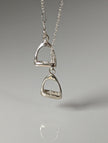 Silver Steed Thread Through Double Stirrup Silver Necklace