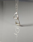 Silver Steed Thread Through Double Stirrup Silver Necklace