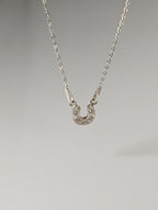 Silver Steed Crystal Horseshoe Necklace