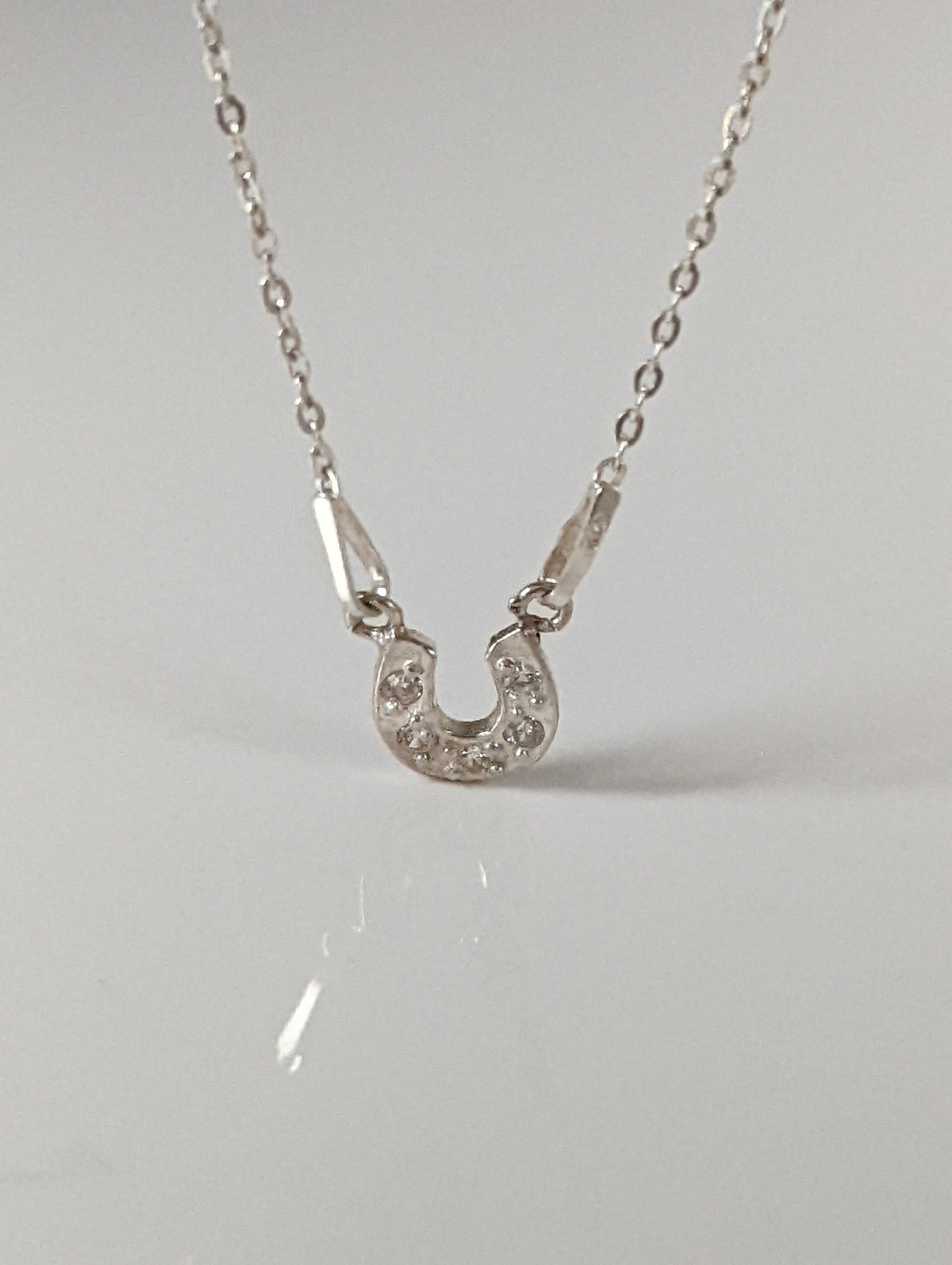 Silver Steed Crystal Horseshoe Necklace