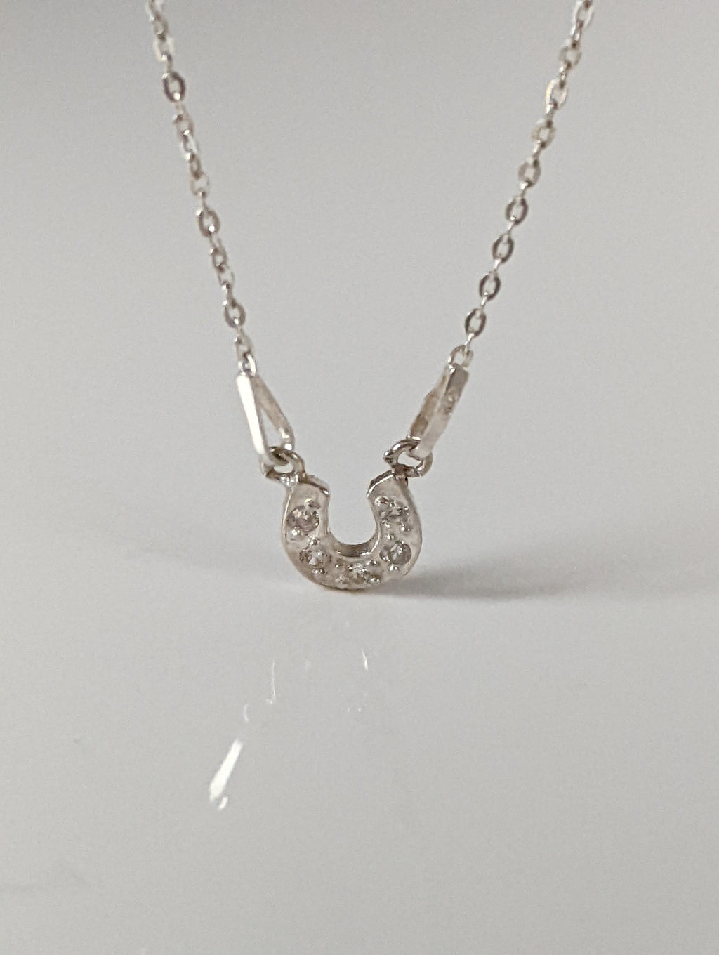 Silver Steed Crystal Horseshoe Necklace