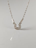 Silver Steed Crystal Horseshoe Necklace