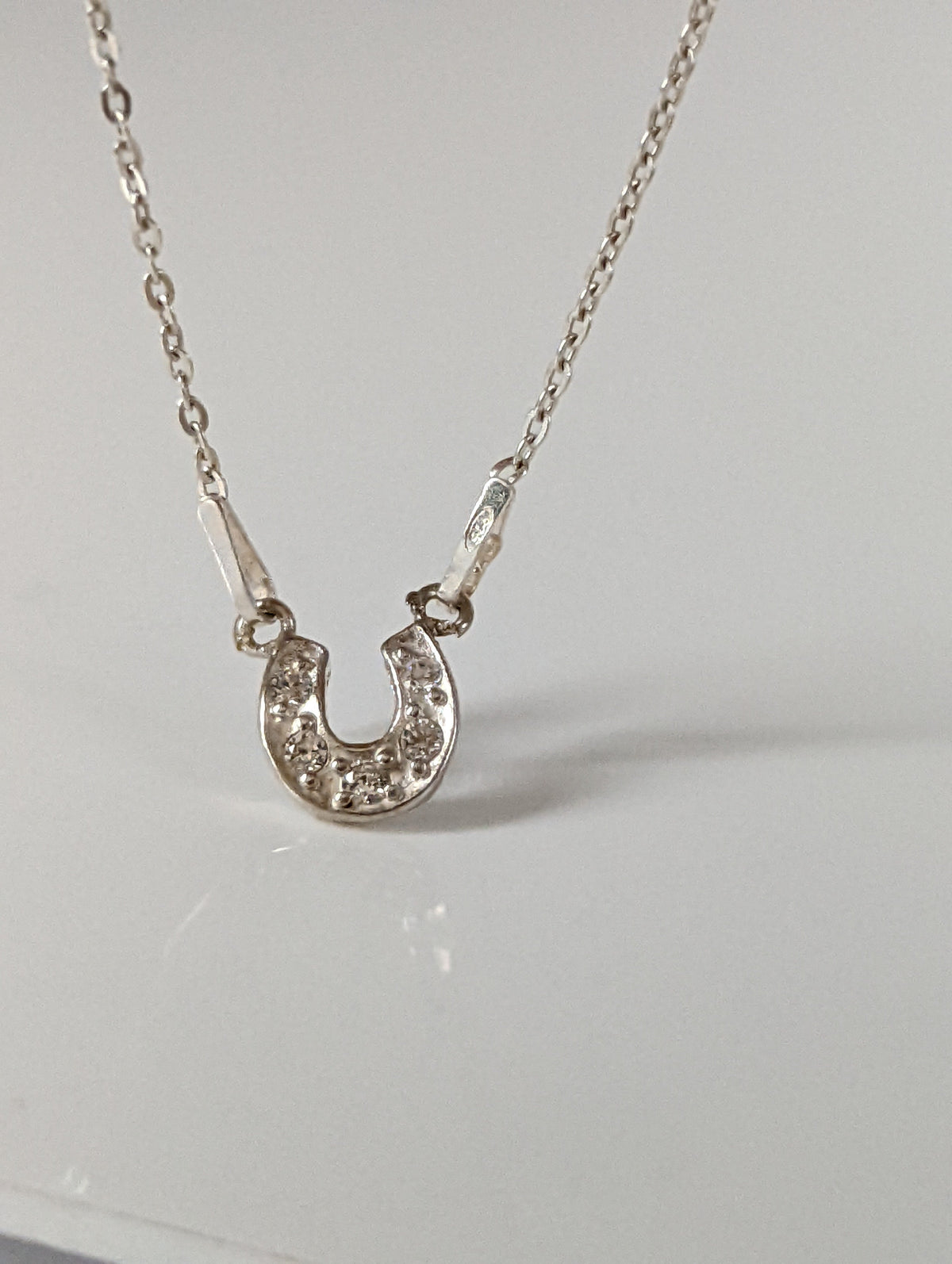 Silver Steed Crystal Horseshoe Necklace