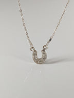 Silver Steed Crystal Horseshoe Necklace