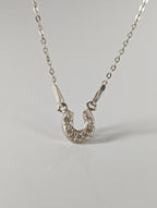 Silver Steed Crystal Horseshoe Necklace
