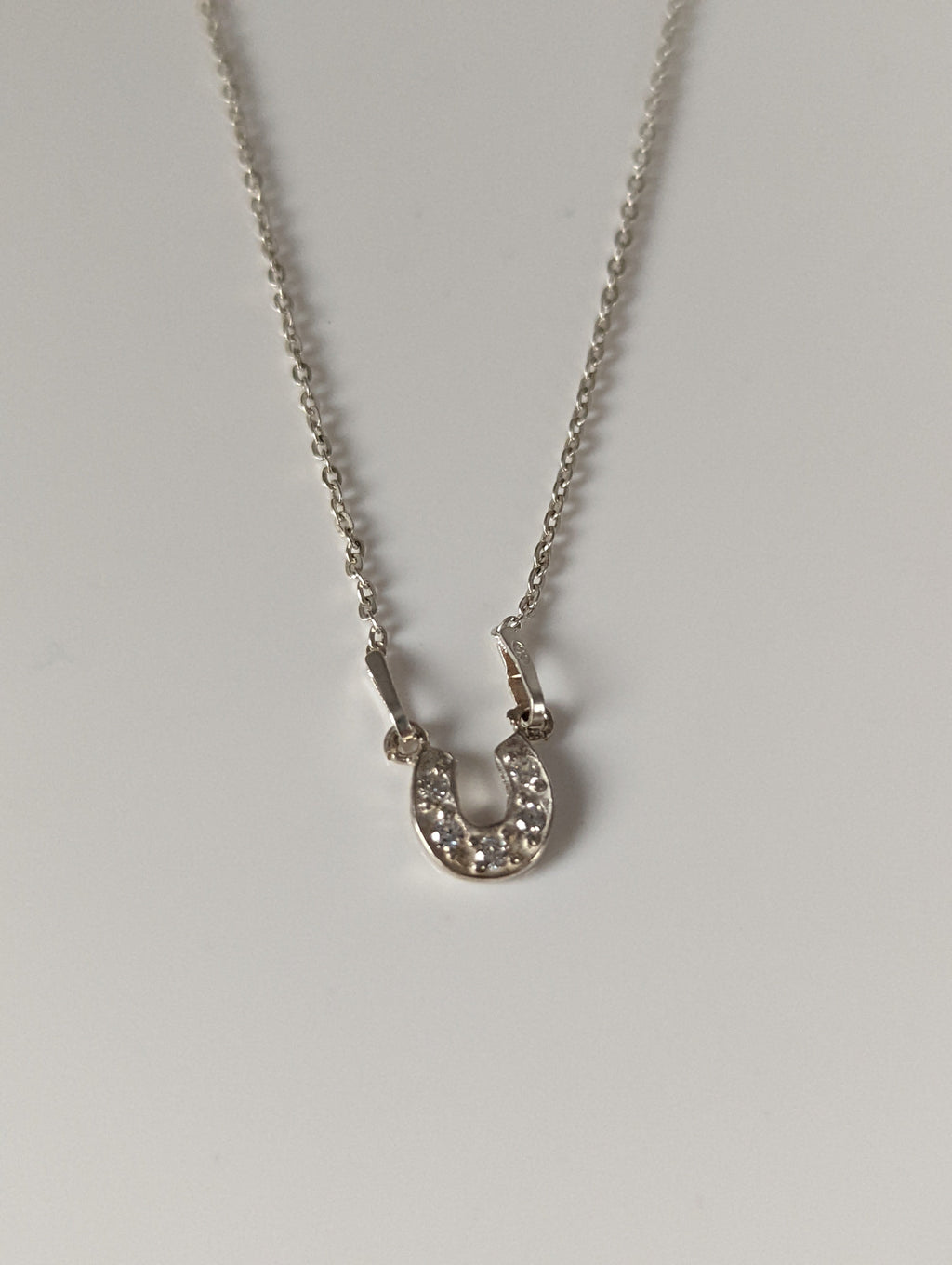 Silver Steed Crystal Horseshoe Necklace