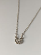 Silver Steed Crystal Horseshoe Necklace