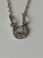 Silver Steed Crystal Horseshoe Necklace