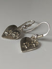 Silver Steed Paws on Heart Silver Dropped Earrings
