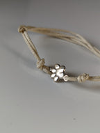 Silver Steed Paw Print Cord Bracelet