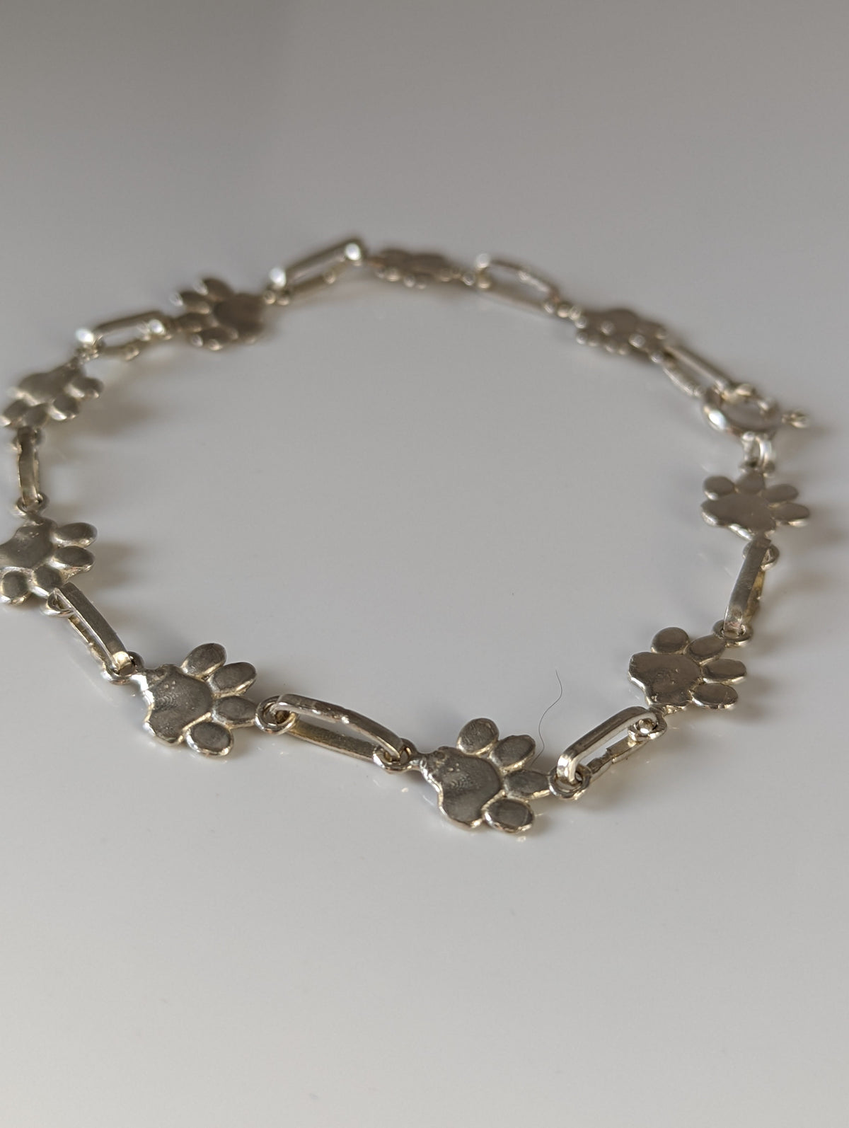 Silver Steed Paw Print Silver Bracelet