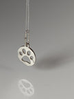 Silver Steed Round Paw Print Tag Silver Pendant