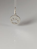 Silver Steed Round Paw Print Tag Silver Pendant