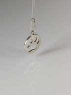 Silver Steed Round Paw Print Tag Silver Pendant