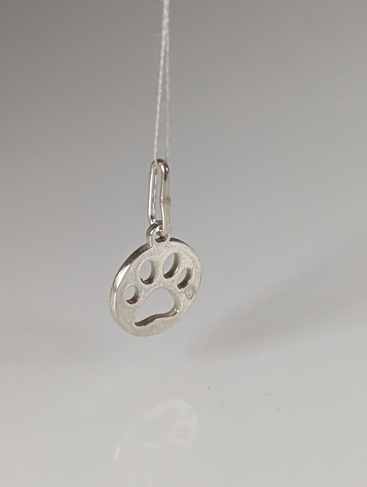 Silver Steed Round Paw Print Tag Silver Pendant