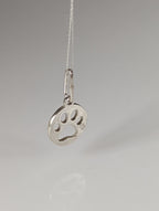 Silver Steed Round Paw Print Tag Silver Pendant