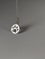 Silver Steed Round Paw Print Tag Silver Pendant