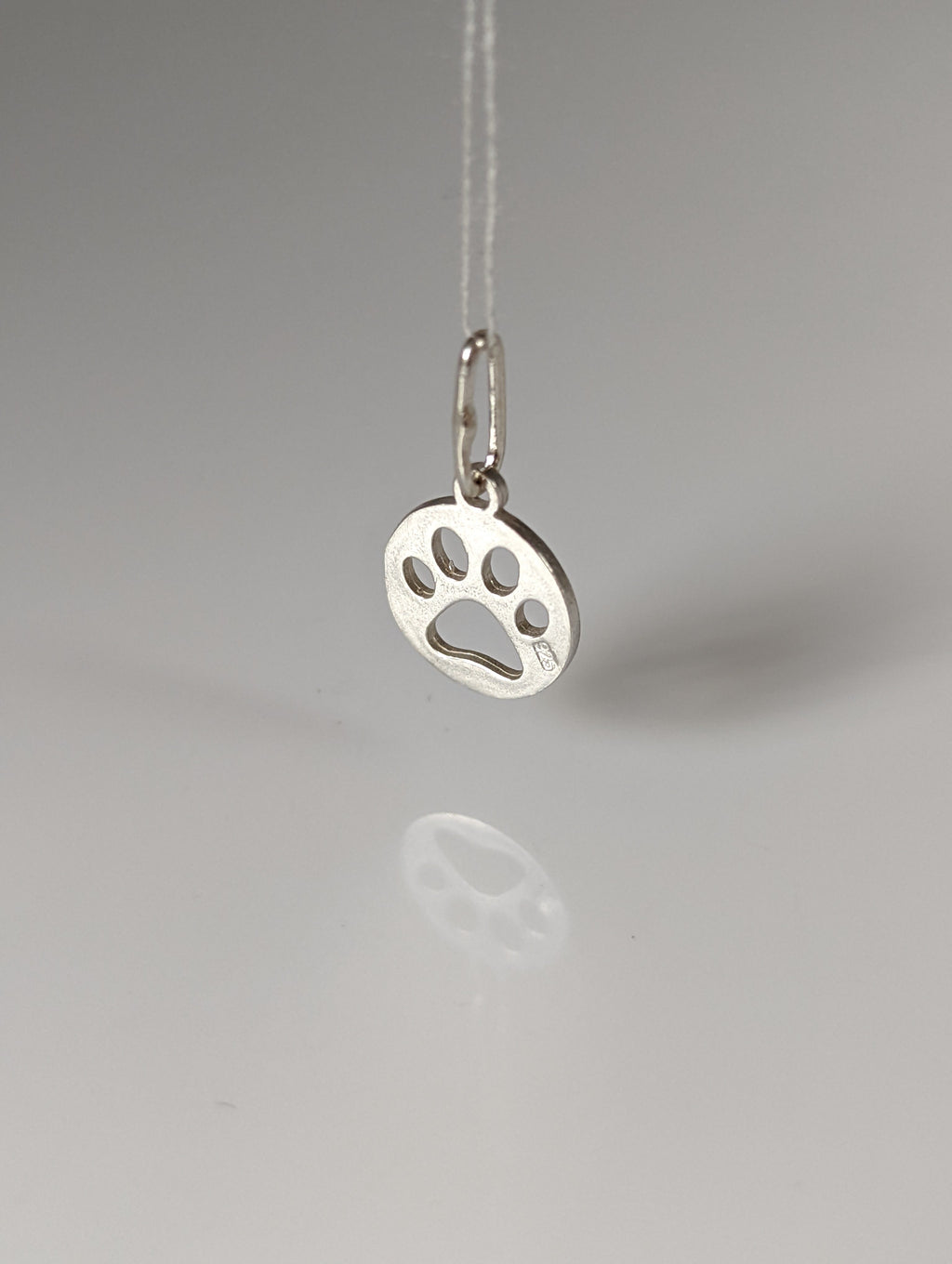 Silver Steed Round Paw Print Tag Silver Pendant