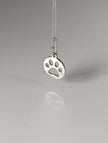 Silver Steed Round Paw Print Tag Silver Pendant