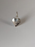 Silver Steed Paw Print on Heart Silver Pendant