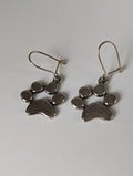 Silver Steed Paw Print Silver Dropped Earrings