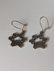Silver Steed Paw Print Silver Dropped Earrings