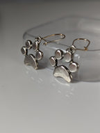 Silver Steed Paw Print Silver Dropped Earrings