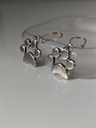 Silver Steed Paw Print Silver Dropped Earrings